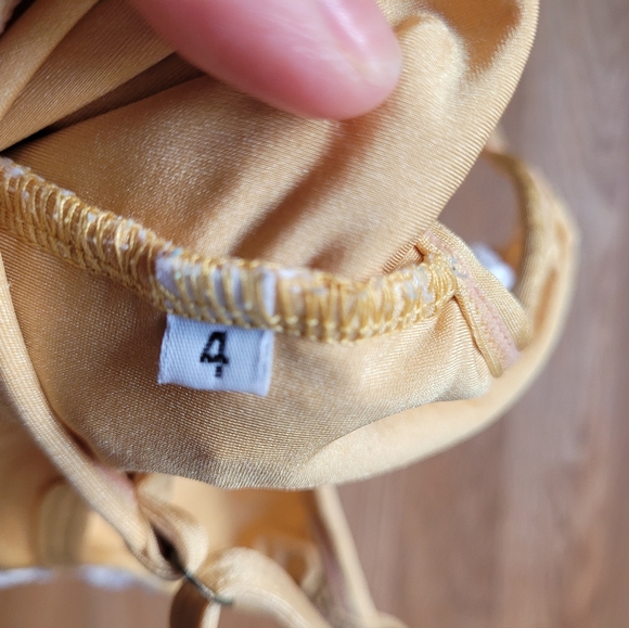 Girls Gold Crochet Swimsuit - Picture 3 of 3